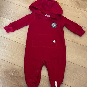 Cozy Red Hooded Kids Footie